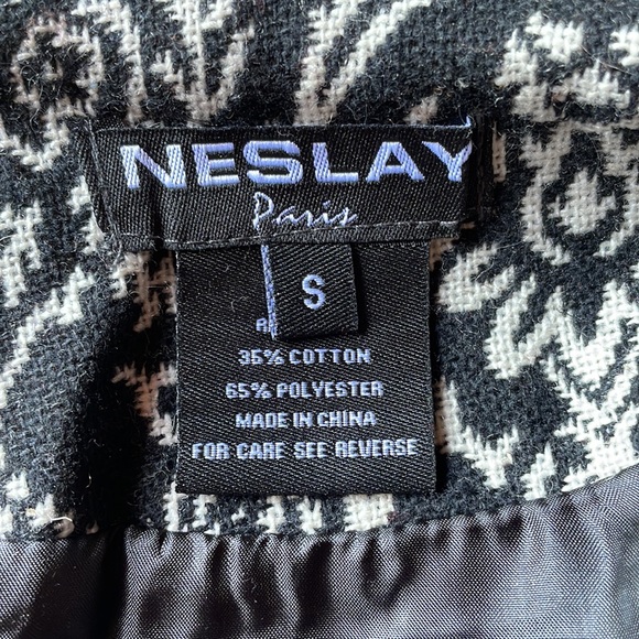 Neslay Paris Damask Double Breasted Coat with 3/4 Sleeves Size Small - Picture 5 of 6